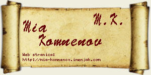 Mia Komnenov vizit kartica